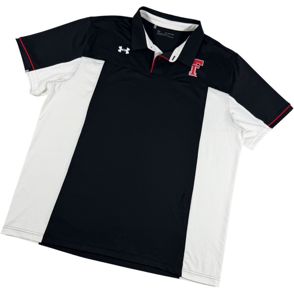 Under Armour Mens 2XL Texas‎ Tech Red Raiders Colorblock Golf Polo Shirt XXL